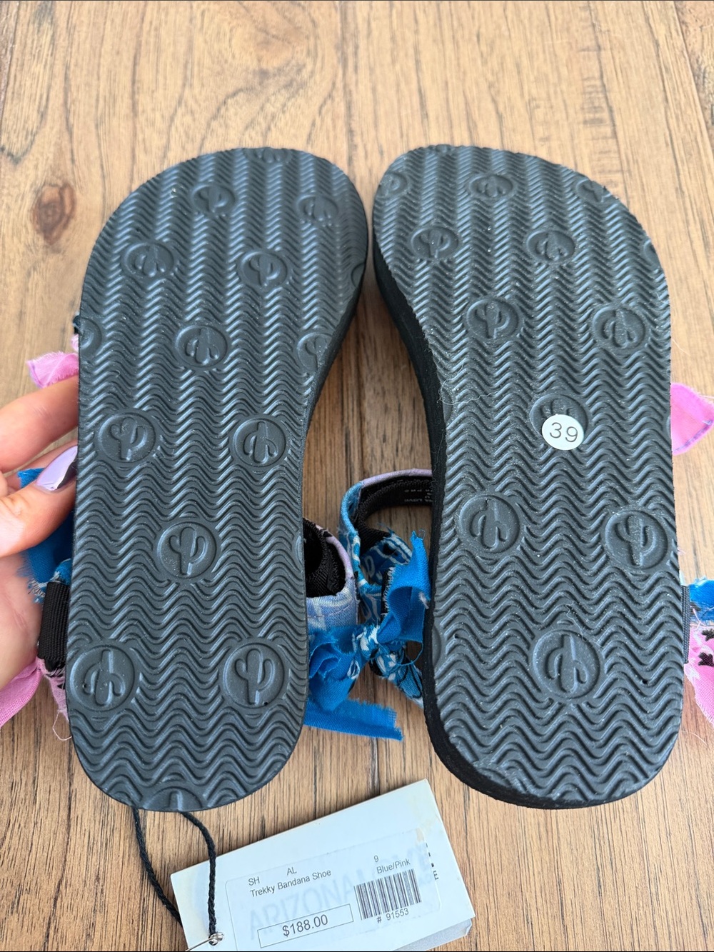Arizona Love Pink and Blue Bandana Sandal Wraps - Picture 5 of 5